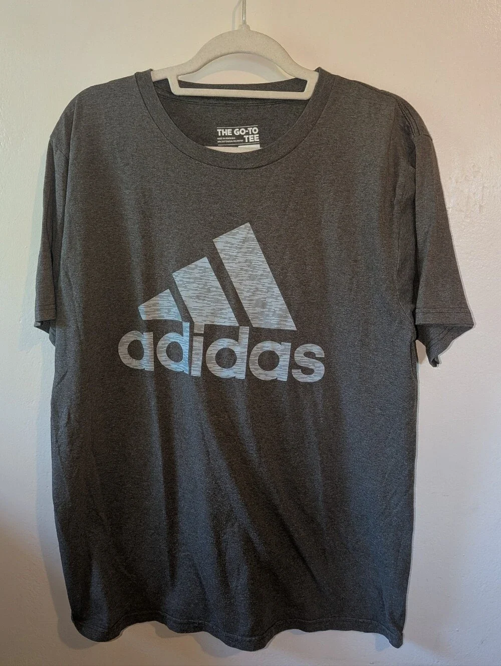 adidas Dark Gray Short Sleeve Logo Tee Size L
